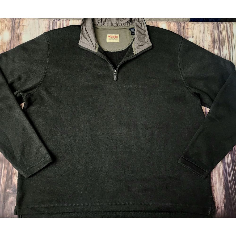 Wrangler‎ Authentics Knit Sweater Men's 1/4 Zip Fleece Lined Long Sleeve 2XL XXL